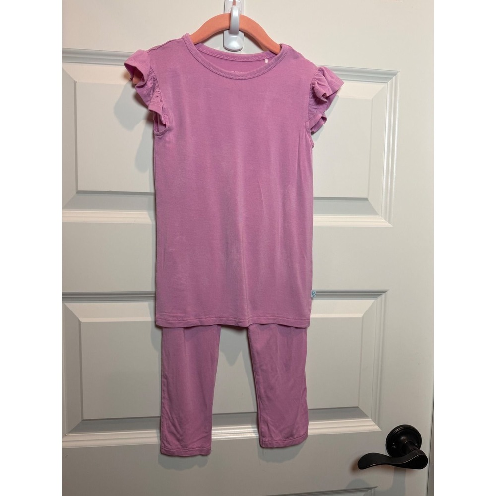 Posh Peanut Girls Orchid Purple Flutter Sleeve Top and Leggings Set 5T Bamboo